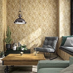 Galerie Wallcoverings Product Code: 34163 - Loft 2 Wallpaper Collection Galerie Wallcoverings Product Code 34163 - Loft 2 Wallpaper Collection - Brown Colours - 3D Geometric Hexagon Design