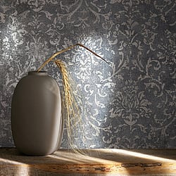 Galerie Wallcoverings Product Code: 34296 - Urban Textures Wallpaper Collection Galerie Wallcoverings Product Code 34296 - Urban Textures Wallpaper Collection - Black Silver Colours - Ornamental Design