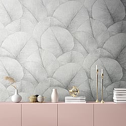 Galerie Wallcoverings Product Code: 34509 - Kumano Wallpaper Collection Galerie Wallcoverings Product Code 34509 - Kumano Wallpaper Collection - Grey Colours - Palm Leaf Design