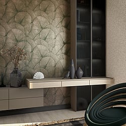 Galerie Wallcoverings Product Code: 34513 - Kumano Wallpaper Collection Galerie Wallcoverings Product Code 34513 - Kumano Wallpaper Collection - Gold Colours - Palm Leaf Design