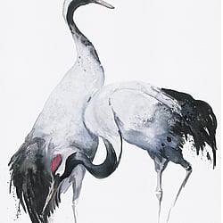 Galerie Wallcoverings Product Code: 34596 - Kumano Wallpaper Collection Galerie Wallcoverings Product Code 34596 - Kumano Wallpaper Collection - White, Black Colours - Painted Crane Mural Design