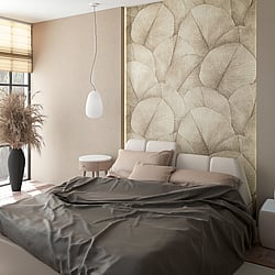 Galerie Wallcoverings Product Code: 34597 - Kumano Wallpaper Collection Galerie Wallcoverings Product Code 34597 - Kumano Wallpaper Collection - Beige Colours - Repeatable Palm Leaf Mural Design