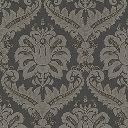 Galerie Wallcoverings Product Code 35929 - Ornamenta Wallpaper Collection - Anthracite Grey Colours - Traditional Damask Design