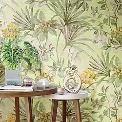 Galerie Wallcoverings Product Code: 3705 - Tendenza Wallpaper Collection Galerie Wallcoverings Product Code 3705 - Tendenza Wallpaper Collection - Acid Green Colours - Botanical Print Design