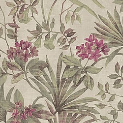 Galerie Wallcoverings Product Code: 3708 - Tendenza Wallpaper Collection Galerie Wallcoverings Product Code 3708 - Tendenza Wallpaper Collection - Green Raspbery Beige Colours - Botanical Print Design