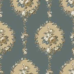 Galerie Wallcoverings Product Code: 3903 - Italian Damasks 3 Wallpaper Collection Galerie Wallcoverings Product Code 3903 - Italian Damasks 3 Wallpaper Collection - Blue Cream Colours - Traditional Floral Design