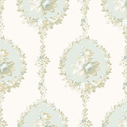 Galerie Wallcoverings Product Code: 3905 - Italian Damasks 3 Wallpaper Collection Galerie Wallcoverings Product Code 3905 - Italian Damasks 3 Wallpaper Collection - Blue Cream Gold Colours - Traditional Floral Design