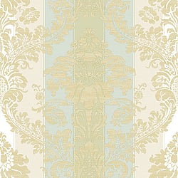 Galerie Wallcoverings Product Code: 3915 - Italian Damasks 3 Wallpaper Collection Galerie Wallcoverings Product Code 3915 - Italian Damasks 3 Wallpaper Collection - Blue Cream Gold Colours - Damask Stripe Design