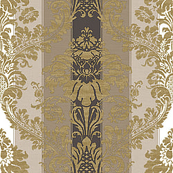 Galerie Wallcoverings Product Code: 3919 - Italian Damasks 3 Wallpaper Collection Galerie Wallcoverings Product Code 3919 - Italian Damasks 3 Wallpaper Collection - Black Beige Gold Colours - Damask Stripe Design