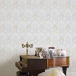 Galerie Wallcoverings Product Code: 42501 - Opulence Wallpaper Collection Galerie Wallcoverings Product Code 42501 - Opulence Wallpaper Collection - Grey Colours - Luxury Italian Damask Design