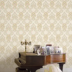 Galerie Wallcoverings Product Code: 42503 - Opulence Wallpaper Collection Galerie Wallcoverings Product Code 42503 - Opulence Wallpaper Collection - Gold Cream Colours - Luxury Italian Damask Design