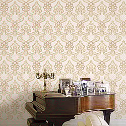 Galerie Wallcoverings Product Code: 42504 - Opulence Wallpaper Collection Galerie Wallcoverings Product Code 42504 - Opulence Wallpaper Collection - Pink Gold Colours - Luxury Italian Damask Design