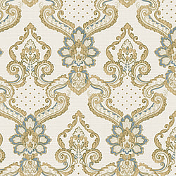 Galerie Wallcoverings Product Code: 42506 - Opulence Wallpaper Collection Galerie Wallcoverings Product Code 42506 - Opulence Wallpaper Collection - Gold Blue Colours - Luxury Italian Damask Design
