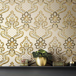 Galerie Wallcoverings Product Code: 42507 - Opulence Wallpaper Collection Galerie Wallcoverings Product Code 42507 - Opulence Wallpaper Collection - Gold Brown Colours - Luxury Italian Damask Design
