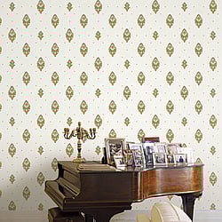 Galerie Wallcoverings Product Code: 42515 - Opulence Wallpaper Collection Galerie Wallcoverings Product Code 42515 - Opulence Wallpaper Collection - Green Gold Cream Colours - Italian Motif Design