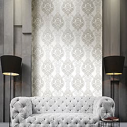 Galerie Wallcoverings Product Code: 42520 - Opulence Wallpaper Collection Galerie Wallcoverings Product Code 42520 - Opulence Wallpaper Collection - Grey Colours - Large Damask Design