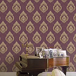 Galerie Wallcoverings Product Code: 42528 - Opulence Wallpaper Collection Galerie Wallcoverings Product Code 42528 - Opulence Wallpaper Collection - Red Colours - Large Damask Design