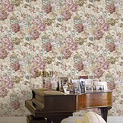 Galerie Wallcoverings Product Code: 42534 - Opulence Wallpaper Collection Galerie Wallcoverings Product Code 42534 - Opulence Wallpaper Collection - Pink Green Gold Colours - Italian Floral Design