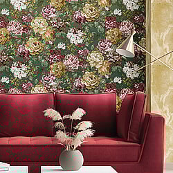 Galerie Wallcoverings Product Code: 42535 - Opulence Wallpaper Collection Galerie Wallcoverings Product Code 42535 - Opulence Wallpaper Collection - Green Pink Colours - Italian Floral Design