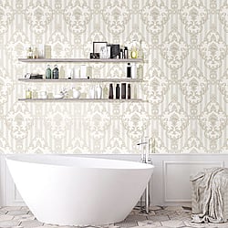 Galerie Wallcoverings Product Code: 4600 - Italian Glamour Wallpaper Collection Galerie Wallcoverings Product Code 4600 - Italian Glamour Wallpaper Collection - Neutral Colours - Damask over Stripe Design