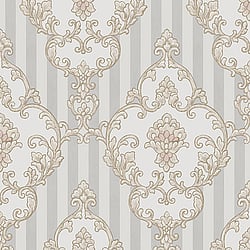 Galerie Wallcoverings Product Code: 4601 - Italian Glamour Wallpaper Collection Galerie Wallcoverings Product Code 4601 - Italian Glamour Wallpaper Collection - Grey Beige Colours - Damask over Stripe Design