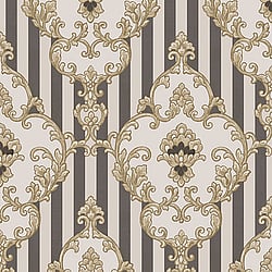 Galerie Wallcoverings Product Code: 4603 - Italian Glamour Wallpaper Collection Galerie Wallcoverings Product Code 4603 - Italian Glamour Wallpaper Collection - Black Beige Colours - Damask over Stripe Design