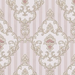 Galerie Wallcoverings Product Code: 4604 - Italian Glamour Wallpaper Collection Galerie Wallcoverings Product Code 4604 - Italian Glamour Wallpaper Collection - Pink Colours - Damask over Stripe Design
