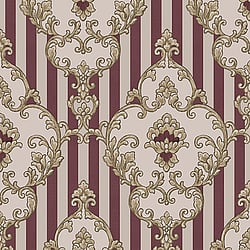 Galerie Wallcoverings Product Code: 4608 - Italian Glamour Wallpaper Collection Galerie Wallcoverings Product Code 4608 - Italian Glamour Wallpaper Collection - Red Colours - Damask over Stripe Design