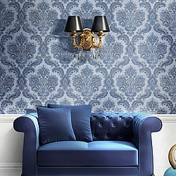 Galerie Wallcoverings Product Code: 4617 - Italian Glamour Wallpaper Collection Galerie Wallcoverings Product Code 4617 - Italian Glamour Wallpaper Collection - Blue Colours - Italian Damask Design
