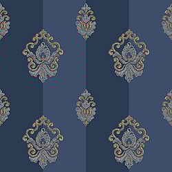 Galerie Wallcoverings Product Code: 4627 - Italian Glamour Wallpaper Collection Galerie Wallcoverings Product Code 4627 - Italian Glamour Wallpaper Collection - Blue Colours - Damask Stripe Design