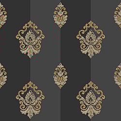 Galerie Wallcoverings Product Code: 4629 - Italian Glamour Wallpaper Collection Galerie Wallcoverings Product Code 4629 - Italian Glamour Wallpaper Collection - Black Colours - Damask Stripe Design