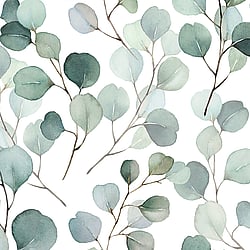 Galerie Wallcoverings Product Code: 47420 - Flora Wallpaper Collection Galerie Wallcoverings Product Code 47420 - Flora Wallpaper Collection - White, Green Colours - Eucalyptus Design