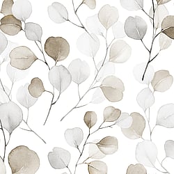 Galerie Wallcoverings Product Code: 47423 - Flora Wallpaper Collection Galerie Wallcoverings Product Code 47423 - Flora Wallpaper Collection - Weiß, Brown Colours - Eucalyptus Design
