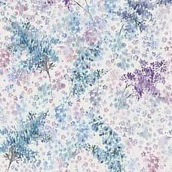 Galerie Wallcoverings Product Code: 47450 - Flora Wallpaper Collection Galerie Wallcoverings Product Code 47450 - Flora Wallpaper Collection - White, Blue, Purple Colours - Soft Foliage Design