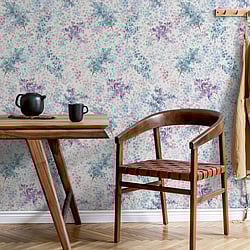 Galerie Wallcoverings Product Code: 47450 - Flora Wallpaper Collection Galerie Wallcoverings Product Code 47450 - Flora Wallpaper Collection - White, Blue, Purple Colours - Soft Foliage Design