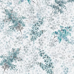 Galerie Wallcoverings Product Code: 47451 - Flora Wallpaper Collection Galerie Wallcoverings Product Code 47451 - Flora Wallpaper Collection - Grey, Turquoise Colours - Soft Foliage Design