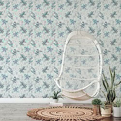 Galerie Wallcoverings Product Code: 47451 - Flora Wallpaper Collection Galerie Wallcoverings Product Code 47451 - Flora Wallpaper Collection - Grey, Turquoise Colours - Soft Foliage Design