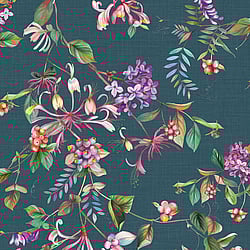 Galerie Wallcoverings Product Code: 47454 - Flora Wallpaper Collection Galerie Wallcoverings Product Code 47454 - Flora Wallpaper Collection - Grey, Blue, Green Colours - Summer Bouquet Design