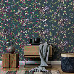 Galerie Wallcoverings Product Code: 47454 - Flora Wallpaper Collection Galerie Wallcoverings Product Code 47454 - Flora Wallpaper Collection - Grey, Blue, Green Colours - Summer Bouquet Design