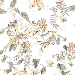 Galerie Wallcoverings Product Code: 47455 - Flora Wallpaper Collection Galerie Wallcoverings Product Code 47455 - Flora Wallpaper Collection - White, Green Colours - Summer Bouquet Design