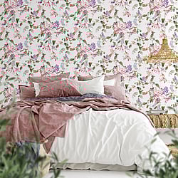 Galerie Wallcoverings Product Code: 47456 - Flora Wallpaper Collection Galerie Wallcoverings Product Code 47456 - Flora Wallpaper Collection - White, Rose, Green Colours - Summer Bouquet Design