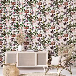 Galerie Wallcoverings Product Code: 47458 - Flora Wallpaper Collection Galerie Wallcoverings Product Code 47458 - Flora Wallpaper Collection - White, Rose, Green Colours - Floral Rhapsody Design
