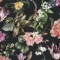 Galerie Wallcoverings Product Code: 47460 - Flora Wallpaper Collection Galerie Wallcoverings Product Code 47460 - Flora Wallpaper Collection - Schwarz, Rose, Green Colours - Floral Rhapsody Design