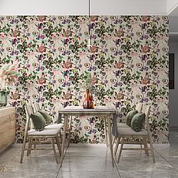 Galerie Wallcoverings Product Code: 47461 - Flora Wallpaper Collection Galerie Wallcoverings Product Code 47461 - Flora Wallpaper Collection - Beige, Rose, Green Colours - Floral Rhapsody Design