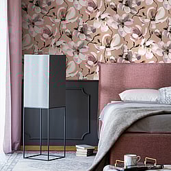 Galerie Wallcoverings Product Code: 47465 - Flora Wallpaper Collection Galerie Wallcoverings Product Code 47465 - Flora Wallpaper Collection - Brown, White, Rose Colours - Cherry Blossom Design
