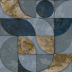 Galerie Wallcoverings Product Code: 49314 - Stratum Wallpaper Collection Galerie Wallcoverings Product Code 49314 - Stratum Wallpaper Collection - blue gold Colours - Geometrico Design