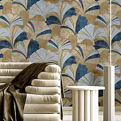 Galerie Wallcoverings Product Code: 49326 - Stratum Wallpaper Collection Galerie Wallcoverings Product Code 49326 - Stratum Wallpaper Collection - light blue blue gold Colours - Ginko Design