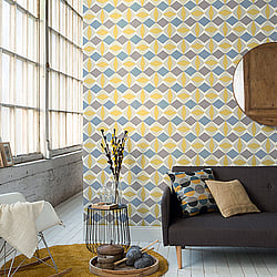 Galerie Wallcoverings Product Code: 51144002 - Skandinavia Wallpaper Collection Galerie Wallcoverings Product Code 51144002 - Skandinavia Wallpaper Collection - Yellow Blue Grey Colours - Yellow Oslo Geometric Design