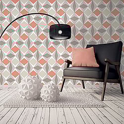 Galerie Wallcoverings Product Code: 51144010 - Skandinavia Wallpaper Collection Galerie Wallcoverings Product Code 51144010 - Skandinavia Wallpaper Collection - Beige Grey Red Colours - Red Beige Oslo Geometric Design