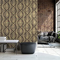 Galerie Wallcoverings Product Code: 51213 - Universe Wallpaper Collection Galerie Wallcoverings Product Code 51213 - Universe Wallpaper Collection - Bronze Brown Gold Colours - Saturn Umber Brown Design